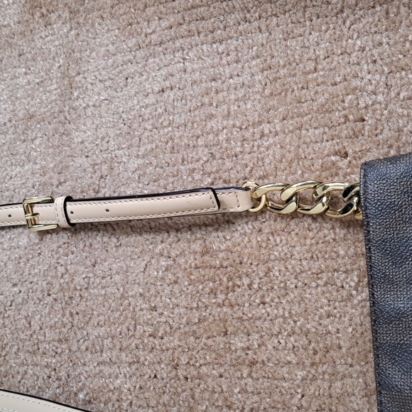 Michael Kors Hamilton Brown Crossbody Chain Shoulder bag EUC - Picture 14 of 15